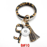 Tassel Bracelet Epidemic Prevention Keychain PU Leather Bracelet Non-contact Acrylic Keychain Door Opener fit snaps chunks  Snaps Jewelry