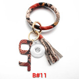 Tassel Bracelet Epidemic Prevention Keychain PU Leather Bracelet Non-contact Acrylic Keychain Door Opener fit snaps chunks  Snaps Jewelry