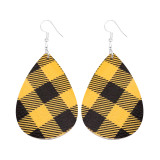 Plaid colorful Leather Earrings
