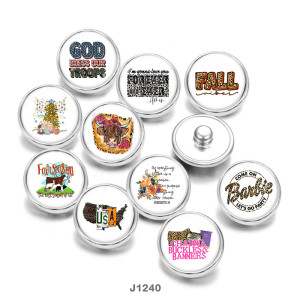 20MM USA  FALL  Print   glass  snaps buttons