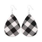 Plaid colorful Leather Earrings