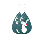 Christmas Santa Snowman Elk Leather Earrings
