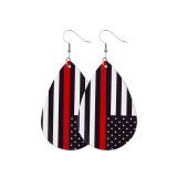 Independence day leather earrings national flag