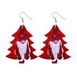 Christmas tree santa claus Leather Earrings