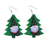 Christmas tree santa claus Leather Earrings