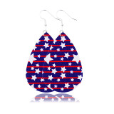 Independence day leather earrings national flag