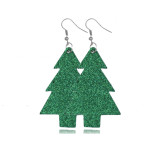 Christmas tree sequins Leather Earrings