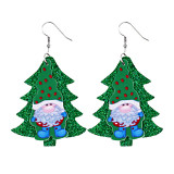 Christmas tree santa claus Leather Earrings