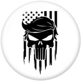20MM USA Flag  skull  Print  glass  snaps  buttons