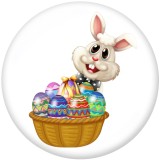 20MM  happy easter  rabbit  Cross  Print  glass  snaps  buttons