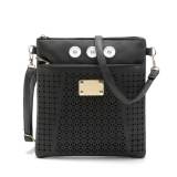 The new hollow patch leather diagonal bag shoulder bag hot sale fit 18mm snap button jewelry