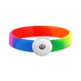 Silicone bracelet GAY rainbow color gay Elasticity fit 18-20mm snaps LGBT
