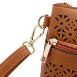 Diagonal bag handbags hot sale double zipper hollow crossbody bag shoulder small bag fit 18mm snap button jewelry