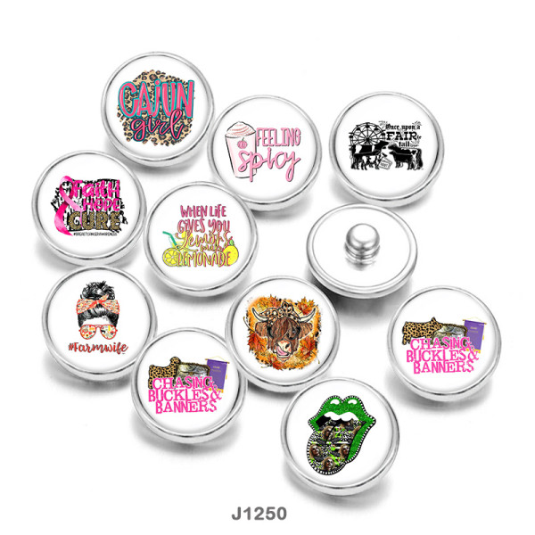 20MM  pattern  Print  glass  snaps  buttons