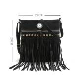 Autumn and winter new style crossbody handbags trendy European and American fashion Xi Shi velvet rivet tassel bag wild shoulder bag fit 18mm snap button jewelry