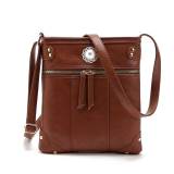 New European and American fashion handbags, new rivet crossbody handbags, front pockets, copper zipper shoulder messenger bags fit 18mm snap button jewelry