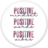20MM  love  words   Print  glass  snaps  buttons