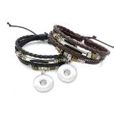 Multi-layer handmade beaded woven bracelet fit18&20MM  snaps jewelry