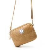 Women's bag multi-function multi-pocket zipper embroidery ladies messenger shoulder bag fit 18mm snap button jewelry