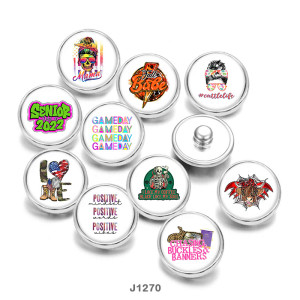 20MM  love  words   Print  glass  snaps  buttons
