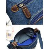 New classic European and American style casual bag tannin blue denim front pocket one-shoulder diagonal female bag fit 18mm snap button jewelry