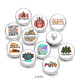 20MM  Christmas  Thanksgiving  Print  glass  snaps  buttons