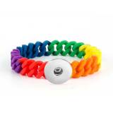 1 snap button bracelet  Silicone Rainbow fit 18-20mm snaps