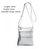Hot-selling casual multifunctional pocket double zipper vertical female bag shoulder bag messenger bag fit 18mm snap button jewelry