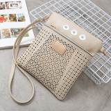 The new hollow patch leather diagonal bag shoulder bag hot sale fit 18mm snap button jewelry