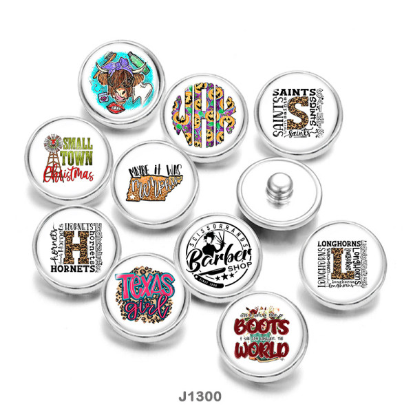 20MM  pattern  cattle   Print  glass  snaps  buttons