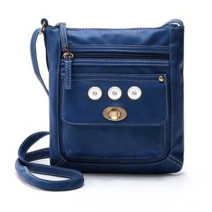 New style portable car stitching turn buckle small shoulder bag messenger bag female bag fit 18mm snap button jewelry