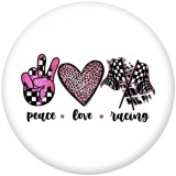 20MM  Rodeo MOM Love peace  Print  glass  snaps  buttons