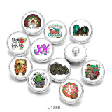 20MM  Christmas  Halloween  Print  glass  snaps  buttons