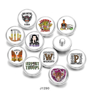 20MM  words  skull   MAMA   Print  glass  snaps  buttons