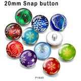 10pcs/lot  Christmas  snowflake   glass picture printing products of various sizes  Fridge magnet cabochon