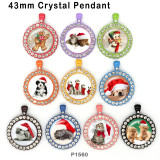 10pcs/lot Christmas Cat  Dog  Snowman  glass picture printing products of various sizes  Fridge magnet cabochon