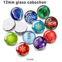 10pcs/lot  Christmas  snowflake   glass picture printing products of various sizes  Fridge magnet cabochon