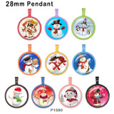 10pcs/lot Christmas Snowman  glass picture printing products of various sizes  Fridge magnet cabochon