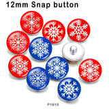 10pcs/lot Christmas  snowflake  glass picture printing products of various sizes  Fridge magnet cabochon