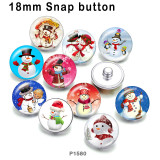 10pcs/lot Christmas Snowman  glass picture printing products of various sizes  Fridge magnet cabochon