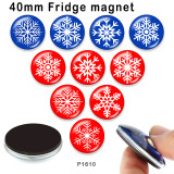 10pcs/lot Christmas  snowflake  glass picture printing products of various sizes  Fridge magnet cabochon