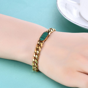 Stainless Steel shell Cuban Chain Bracelet Gold Plated Bracelet