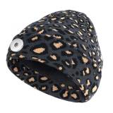 Women's autumn and winter new fashion leopard print woolen hat casual double-layer warm knitted hat fit 18mm snap button jewelry