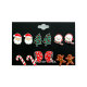 Christmas Stud Earring Set Old Man Tree Snowman Hat Biscuit Man Alloy Stud Earring Set