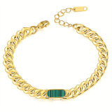 Stainless Steel shell Cuban Chain Bracelet Gold Plated Bracelet
