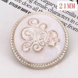 21mm round plastic button electroplated button fit 20mm snap jewelry