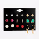 Christmas 9 pairs set earrings Christmas hat alloy simple and popular earrings women