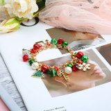 Christmas Bracelet, Pearl Bell, Diamond Ball, Crystal Bead, Snowflake Christmas Tree Alloy Gift Bracelet