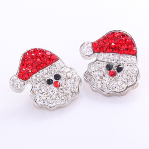 20MM Christmas snowman christmas tree with  Rhinestone snap button