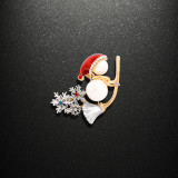 Christmas brooch Fawn Snowman Christmas tree brooch Alloy diamond-studded Christmas brooch